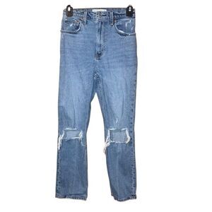 Abercrombie & Fitch Ankle Straight Ultra High Rise Distressed 00/24R #760